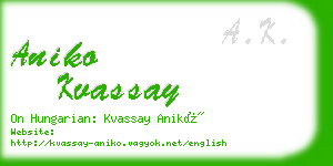 aniko kvassay business card